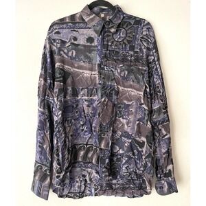Vintage Pronto Uomo Dress Shirt Abstract Made In Italy Size M